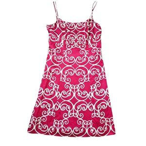Ann Taylor Pink and White Swirl Dress